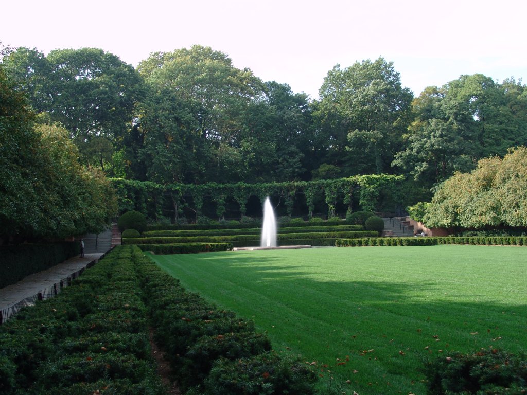 Central Park, conservatory garden, fountain